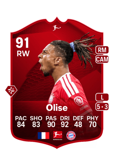 Michael Olise, 91 RF