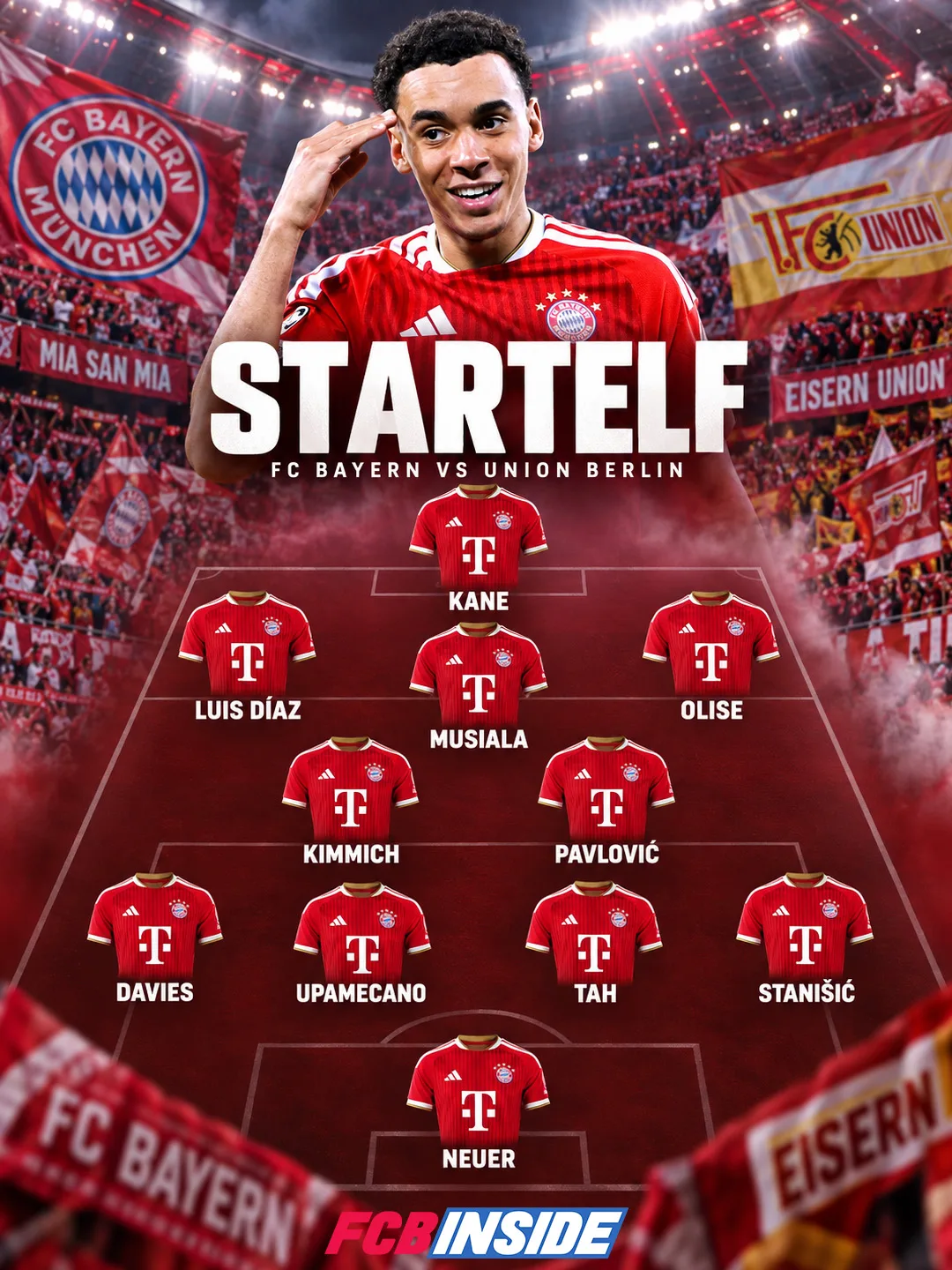 Die Bayern-Aufstellung ist da!